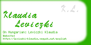 klaudia leviczki business card